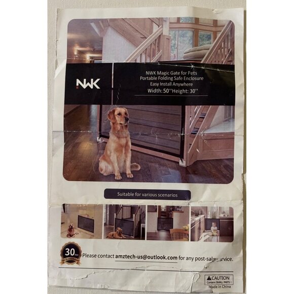 NWK Magic Pet Gate For Stairs & Doors 50" X 30" Portable Folding Safe Enclosure - Picture 4 of 10